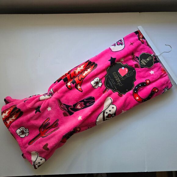 GIDDY UP Cowgirl Blanket Hot Pink 60 x 70 Faux Fur Western Disco Yeehaw Throw - Picture 5 of 6